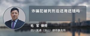 詐騙犯被判刑后還用還錢嗎