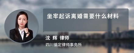 坐牢起诉离婚需要什么材料