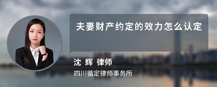 夫妻财产约定的效力怎么认定