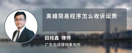 离婚简易程序怎么收诉讼费