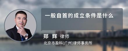 一般自首的成立条件是什么