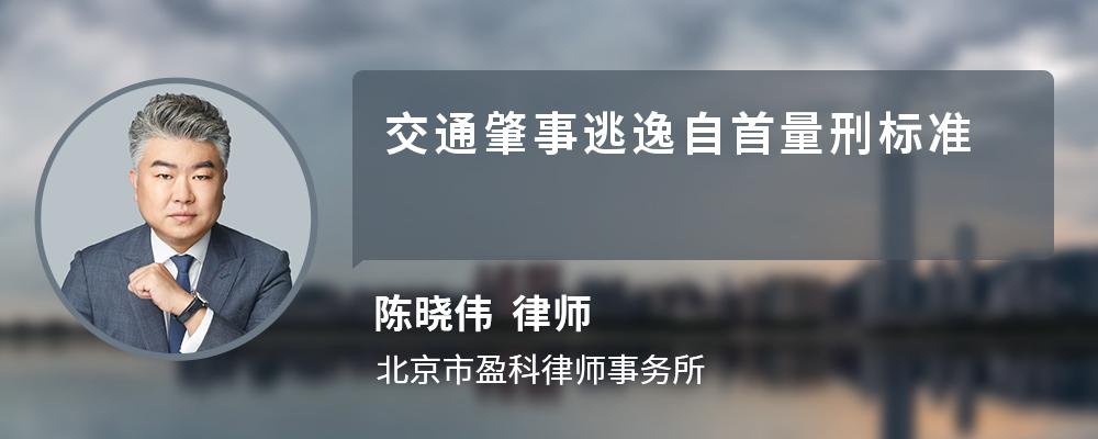 交通肇事逃逸自首量刑标准