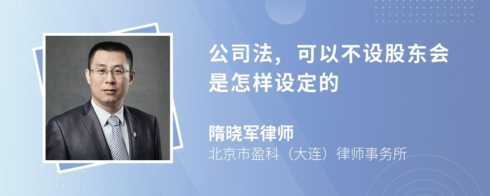 公司法,可以不设股东会是怎样设定的