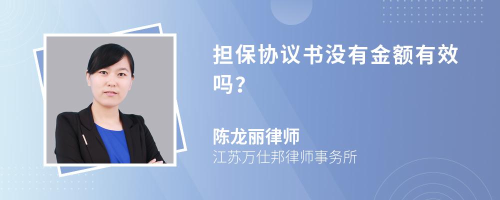 担保协议书没有金额有效吗？