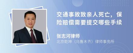 交通事故致亲人死亡,保险赔偿需要提交哪些手续