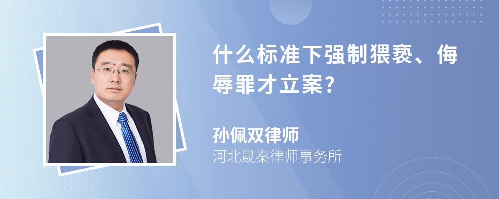 什么标准下强制猥亵、侮辱罪才立案?