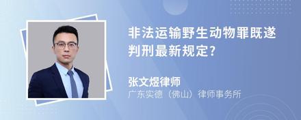 非法运输野生动物罪既遂判刑最新规定?