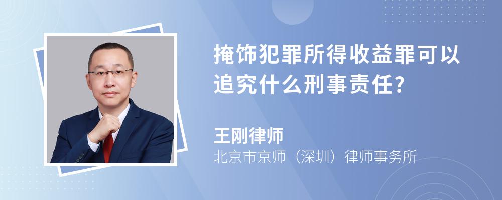 掩饰犯罪所得收益罪可以追究什么刑事责任?