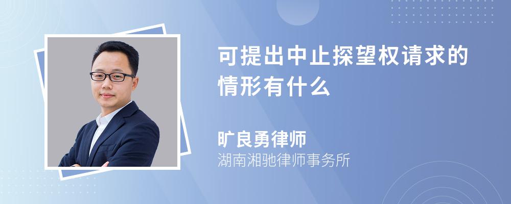 可提出中止探望权请求的情形有什么