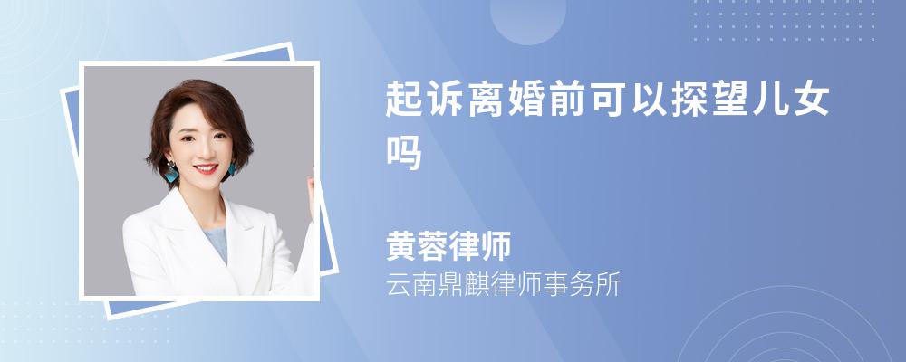 起诉离婚前可以探望儿女吗