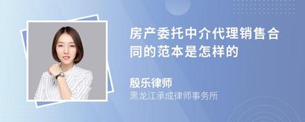 房产委托中介代理销售合同的范本是怎样的