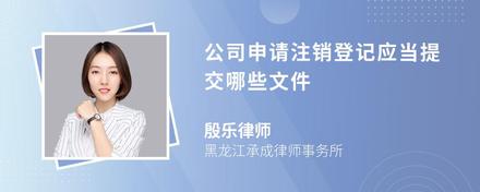 公司申请注销登记应当提交哪些文件