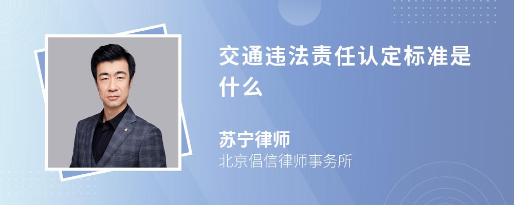 交通违法责任认定标准是什么