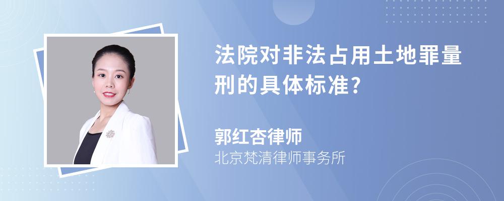 法院对非法占用土地罪量刑的具体标准?