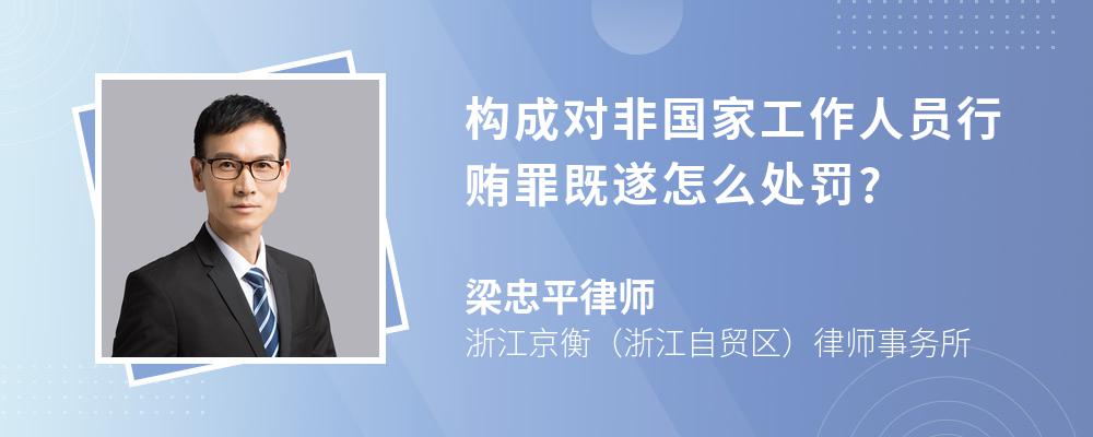 构成对非国家工作人员行贿罪既遂怎么处罚?