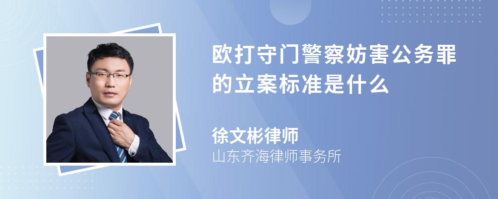 欧打守门警察妨害公务罪的立案标准是什么