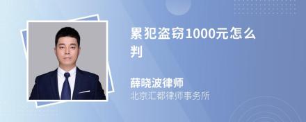 累犯盗窃1000元怎么判