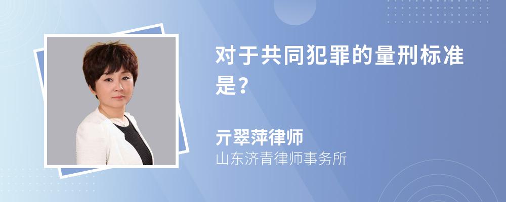 对于共同犯罪的量刑标准是？