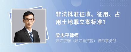 非法批准征收、征用、占用土地罪立案标准?