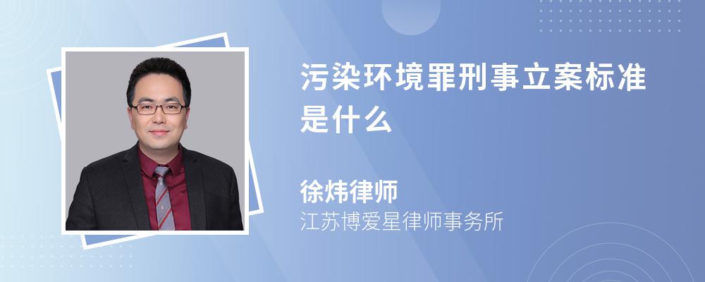 污染环境罪刑事立案标准是什么