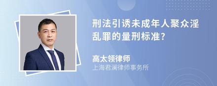 刑法引诱未成年人聚众淫乱罪的量刑标准?