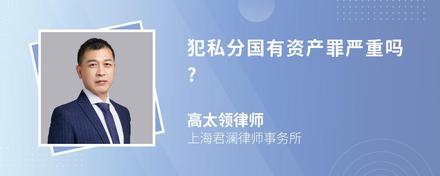 犯私分国有资产罪严重吗?