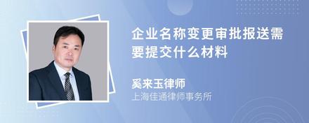 企业名称变更审批报送需要提交什么材料