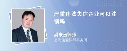 严重违法失信企业可以注销吗