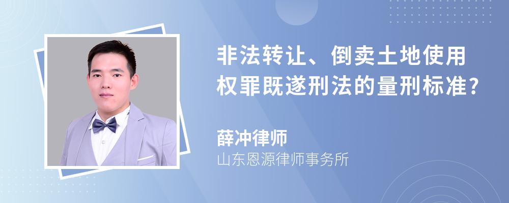 非法转让、倒卖土地使用权罪既遂刑法的量刑标准?