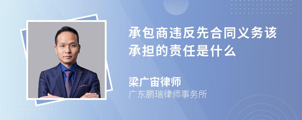 承包商违反先合同义务该承担的责任是什么