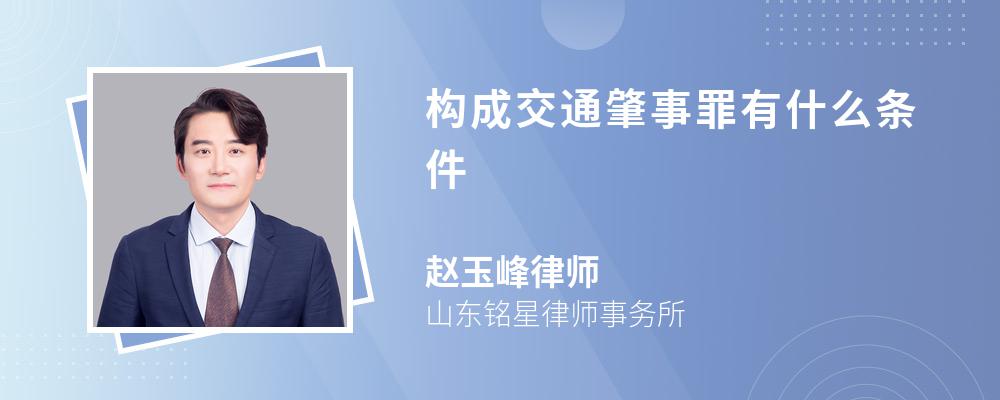 构成交通肇事罪有什么条件