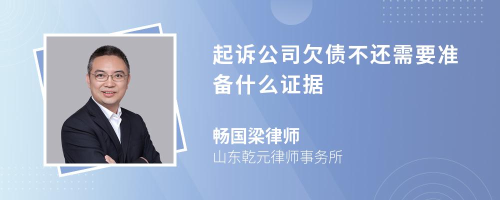 起诉公司欠债不还需要准备什么证据