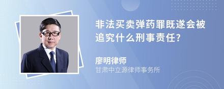 非法买卖弹药罪既遂会被追究什么刑事责任?