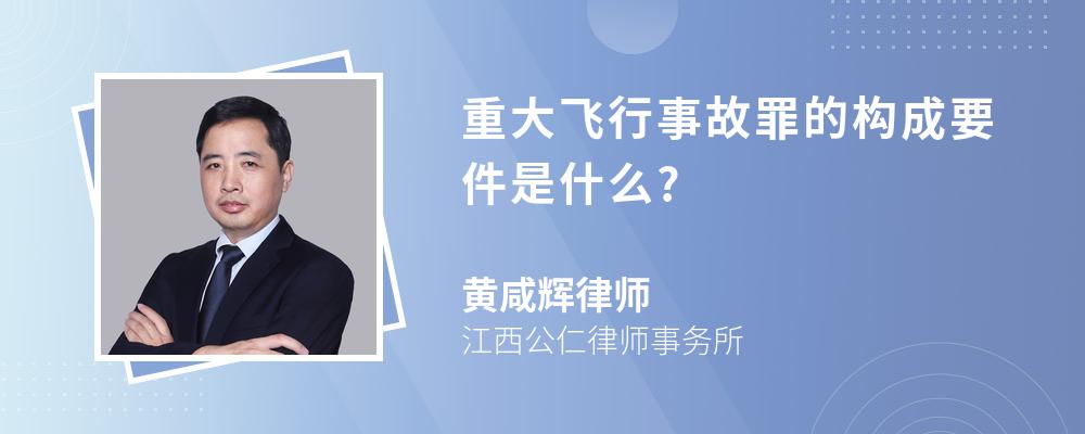 重大飞行事故罪的构成要件是什么?