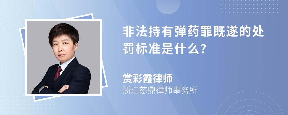 非法持有弹药罪既遂的处罚标准是什么?