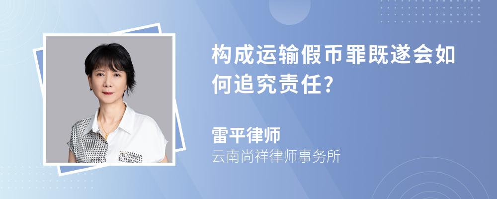 构成运输假币罪既遂会如何追究责任?