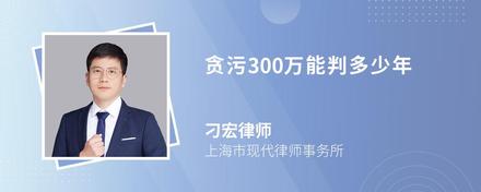 贪污300万能判多少年