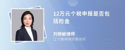 12万元个税申报是否包括险金