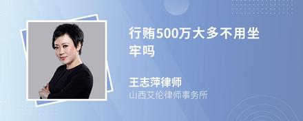 行贿500万大多不用坐牢吗