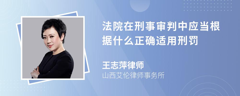 法院在刑事审判中应当根据什么正确适用刑罚