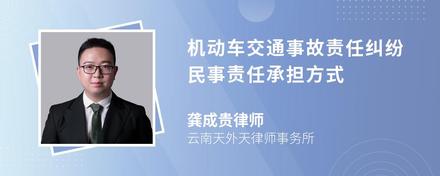 机动车交通事故责任纠纷民事责任承担方式