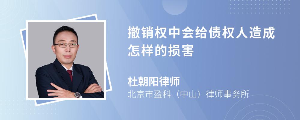 撤销权中会给债权人造成怎样的损害