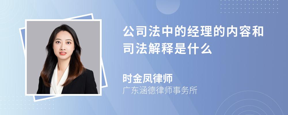 公司法中的经理的内容和司法解释是什么