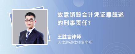 故意销毁会计凭证罪既遂的刑事责任?