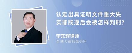 认定出具证明文件重大失实罪既遂后会被怎样判刑?