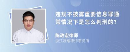 违规不披露重要信息罪通常情况下是怎么判刑的?