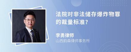 法院对非法储存爆炸物罪的裁量标准?