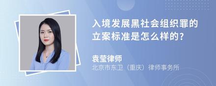 入境发展黑社会组织罪的立案标准是怎么样的?