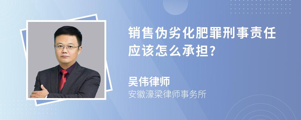 销售伪劣化肥罪刑事责任应该怎么承担?