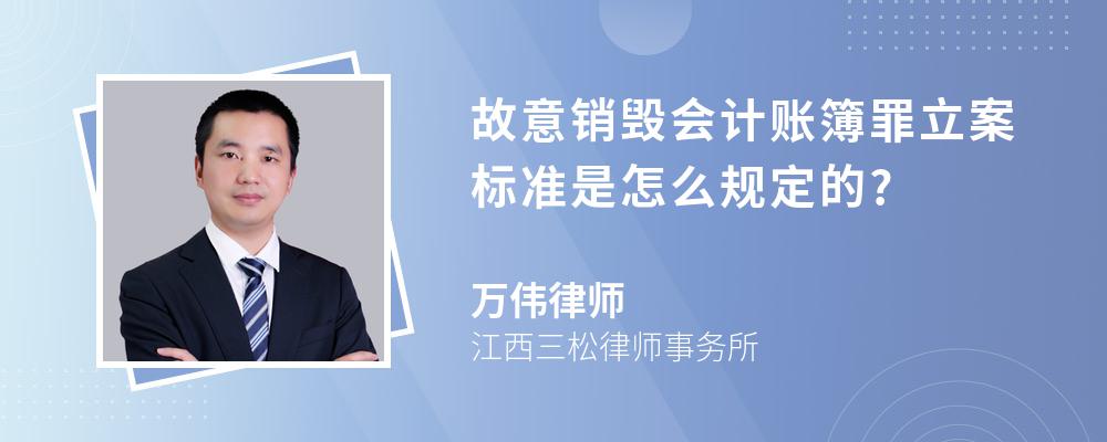 故意销毁会计账簿罪立案标准是怎么规定的?